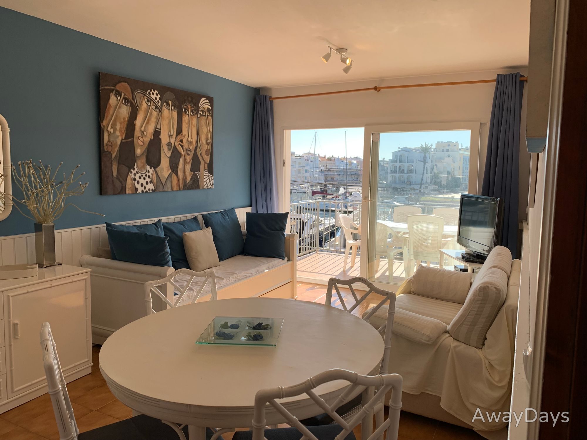 Dining area and living room