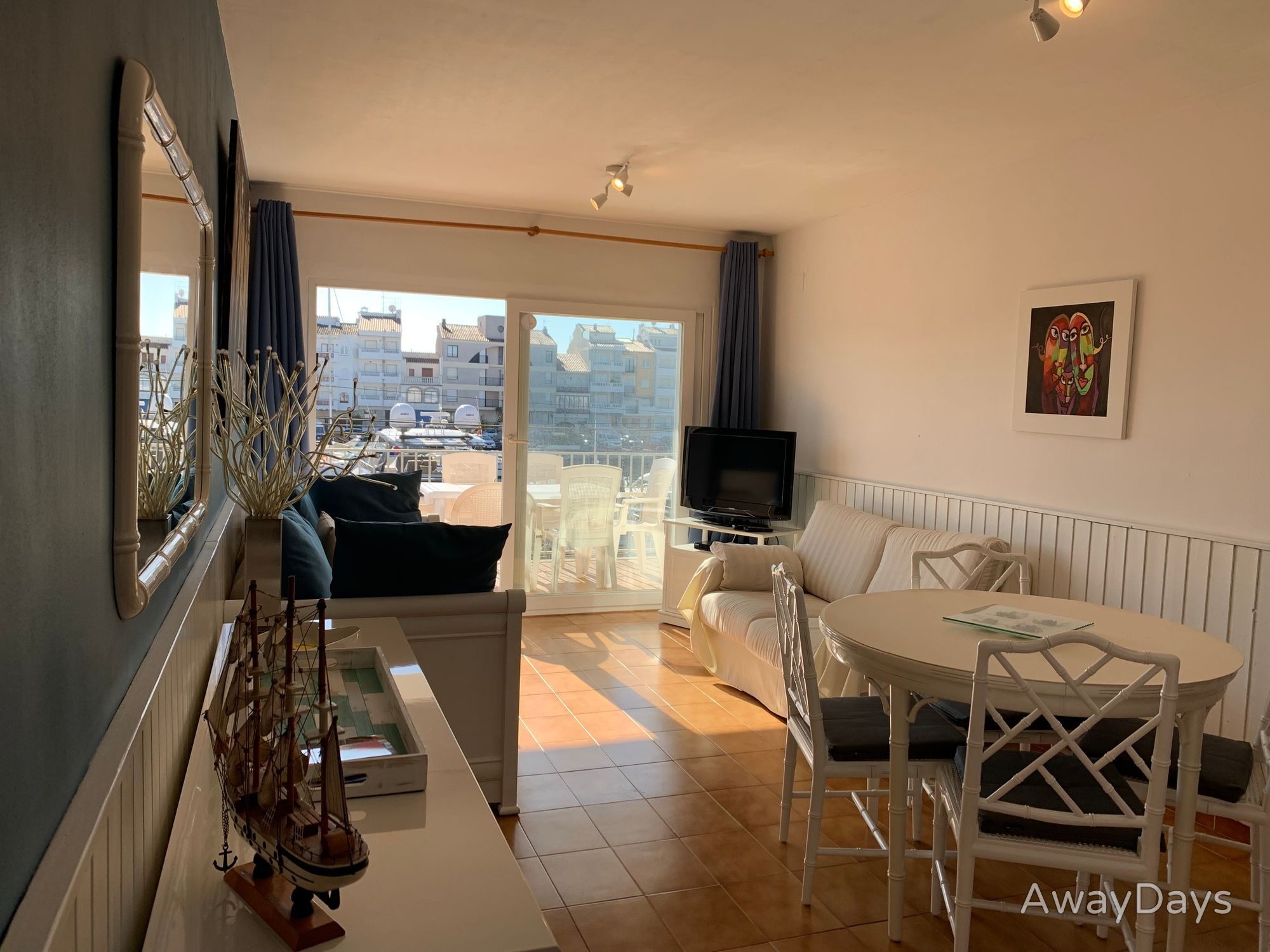 Dining area and living room
