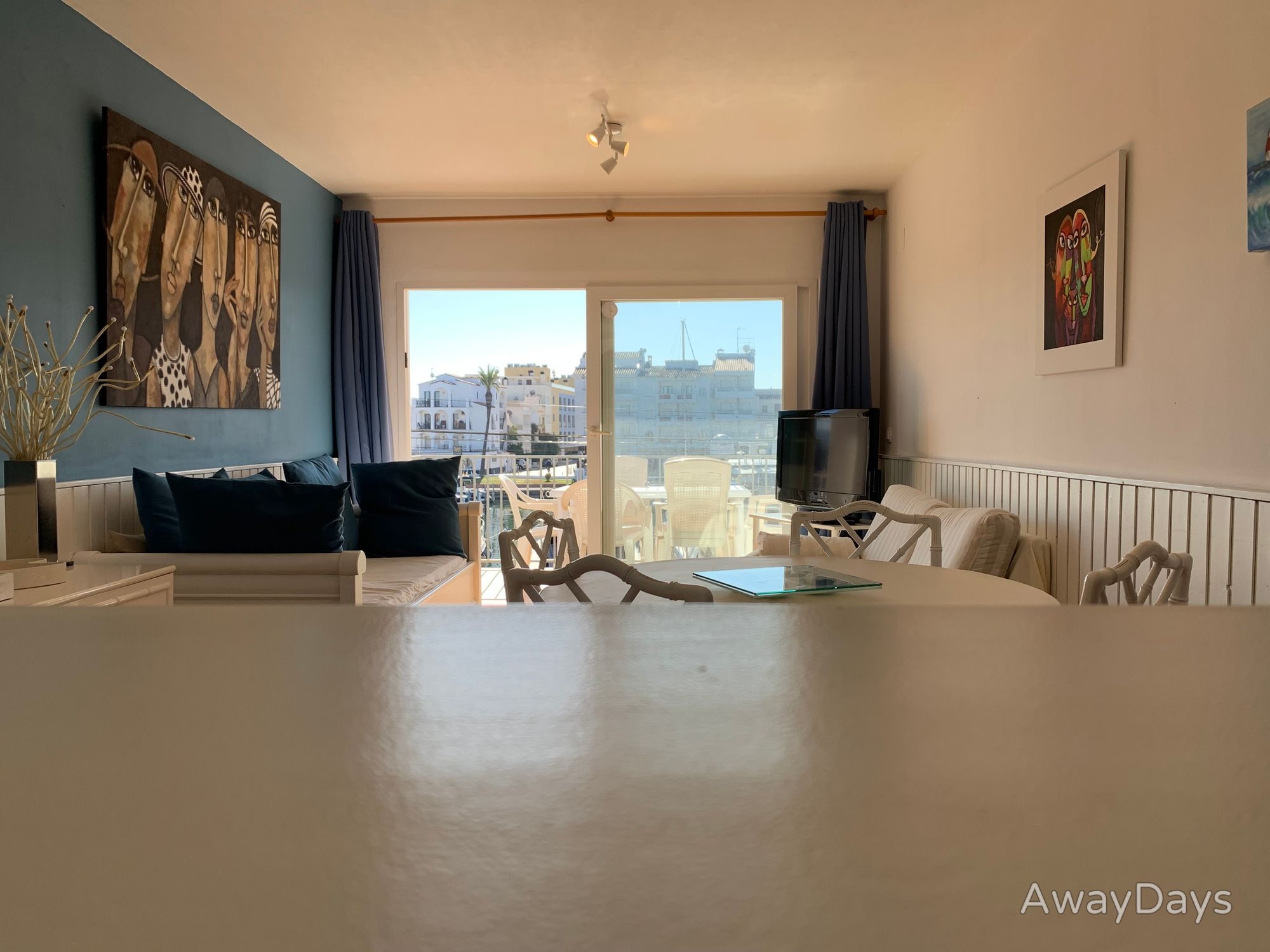 Dining area and living room