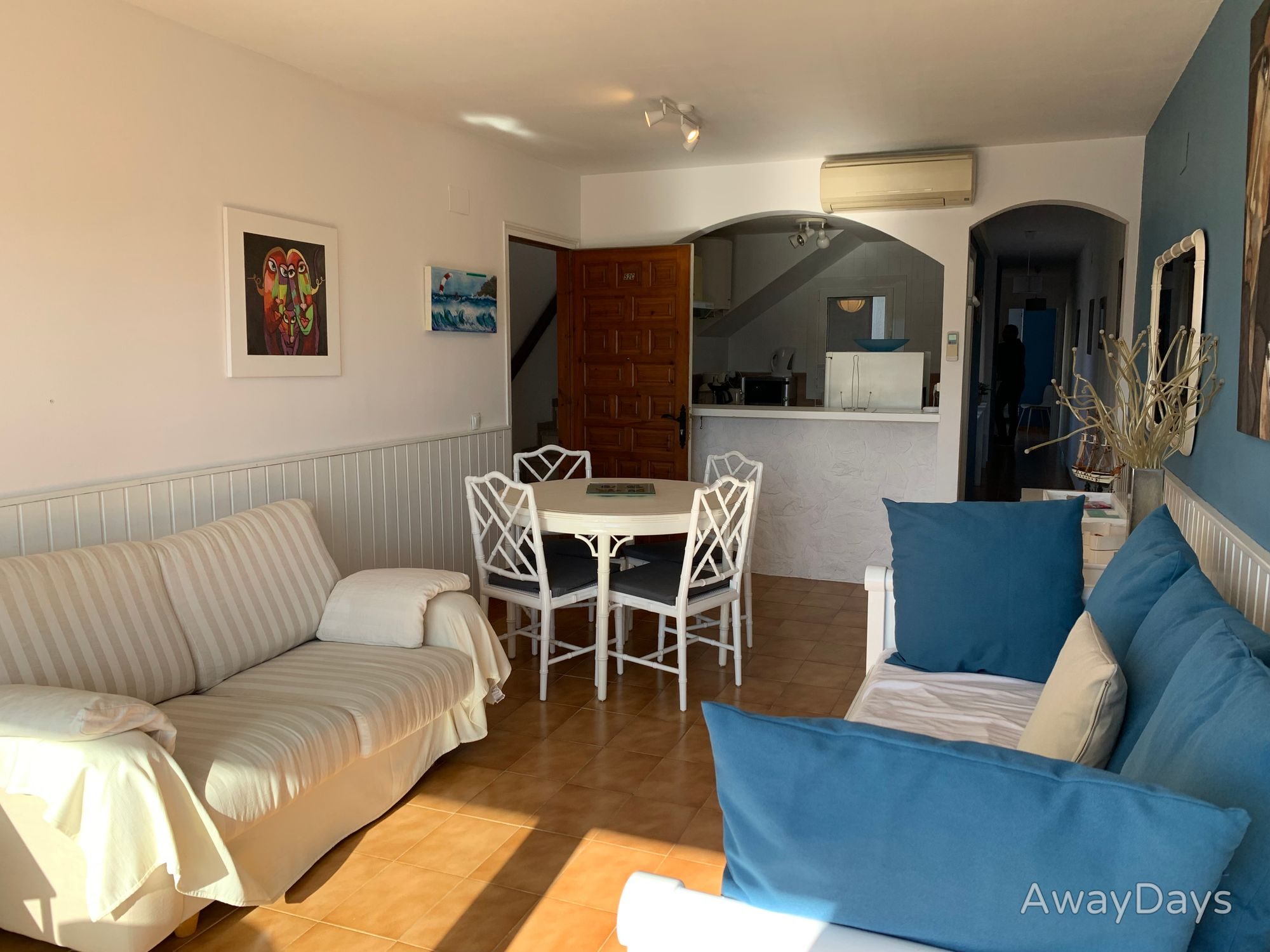 Dining area and living room