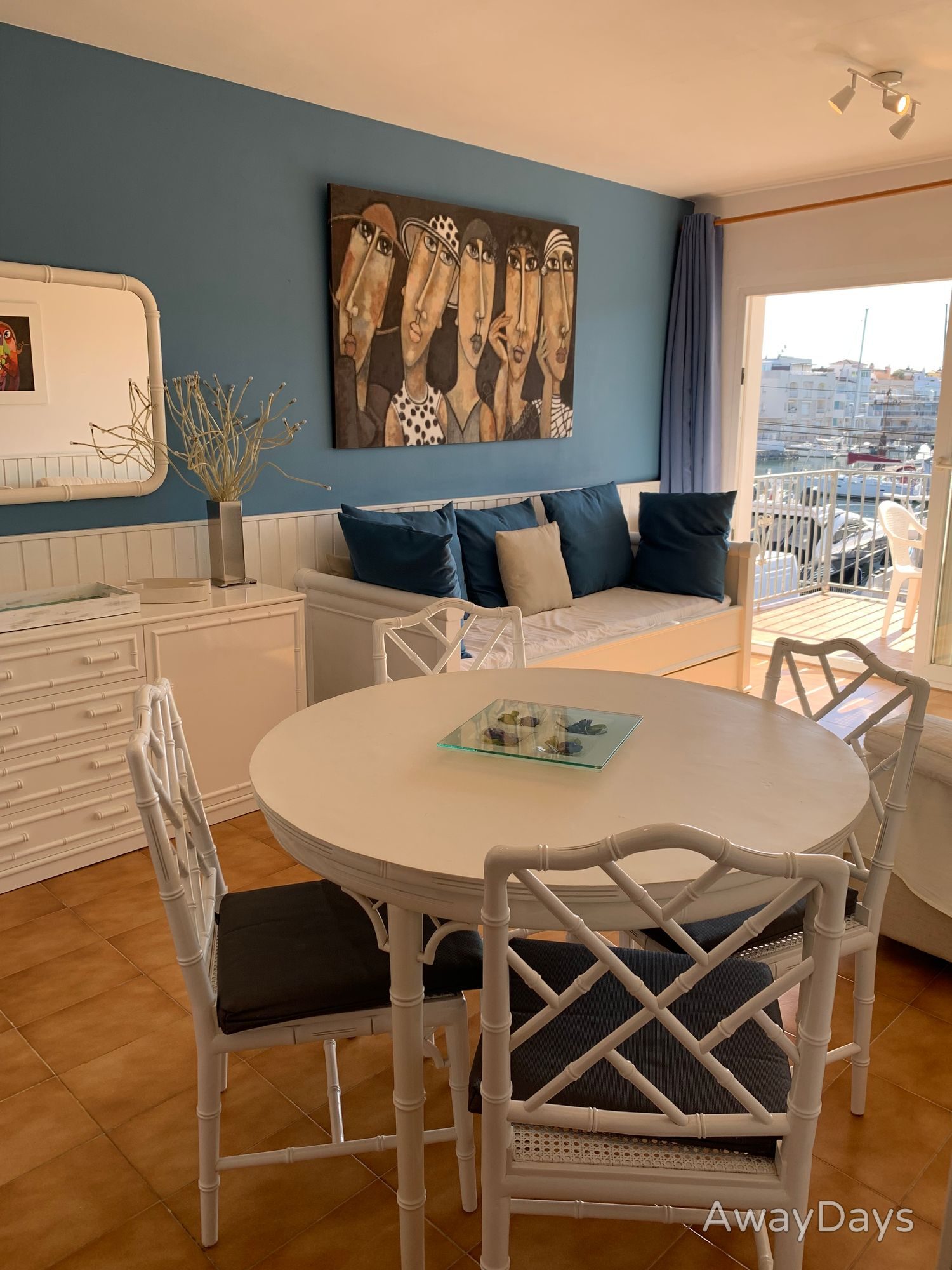Dining area and living room